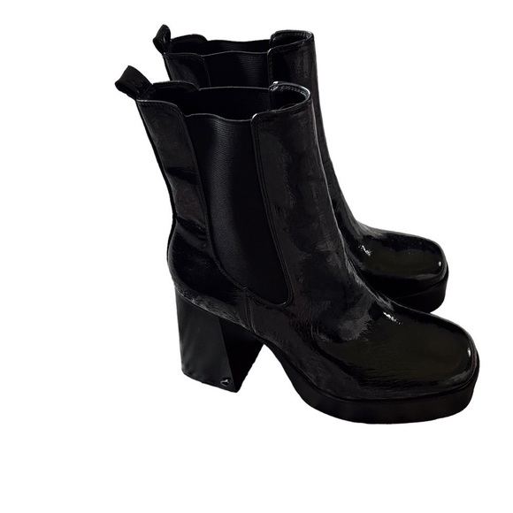 Circus NY Stace High Boot Black Size 9 Platform Block Heel Round Toe - Picture 2 of 11